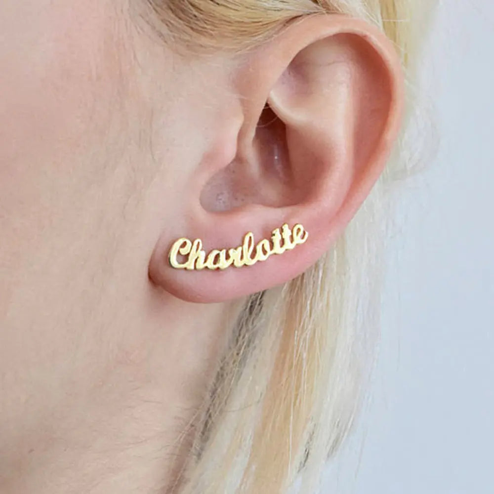 DIY custom English letter name earrings personalized custom earrings holiday gift-3