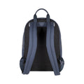 RB2001D | Netbook/Tablet Carrier Backpack in Nylon/Vera Leather, with light grain. Zipper closure and adjustable shoulder straps - Blue color - Dimensions: 27 x 38 x 14 cm. Packaging: Non-Woven Fabric Bag