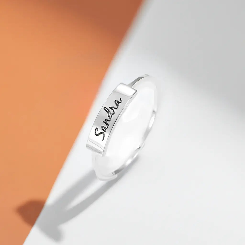 Full Silver Name-1 Ring - silver ring